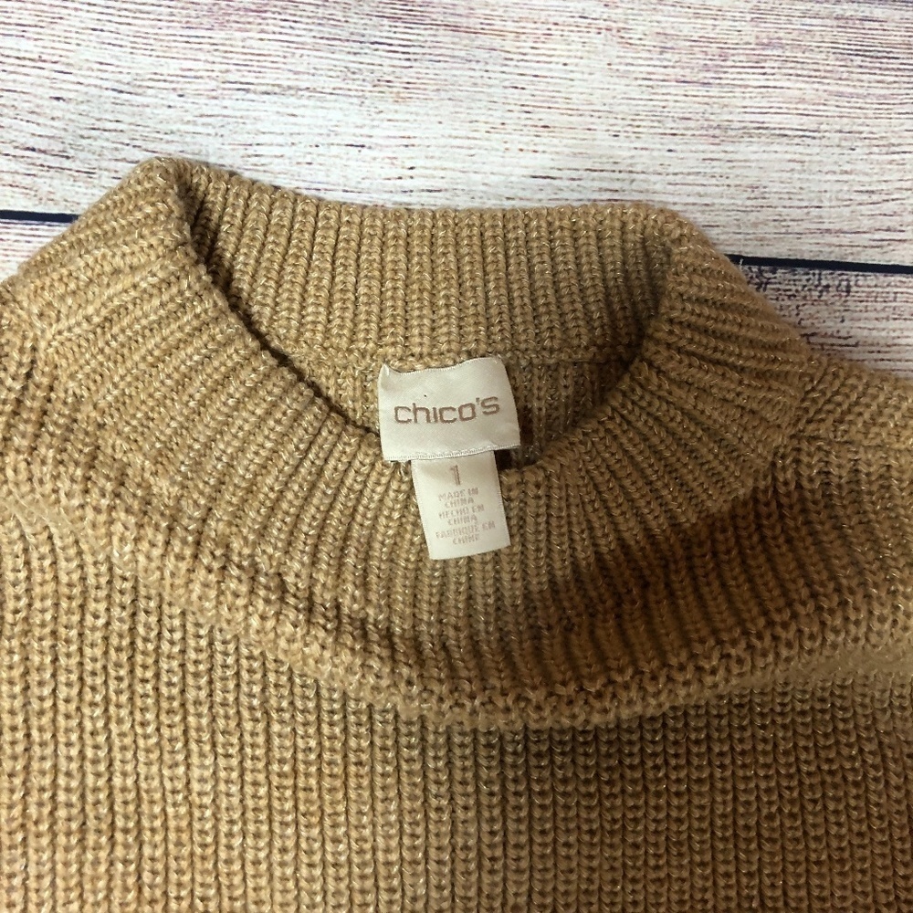 Chico's Sleeveless Mock Neck Top Size 1 - Picture 3 of 7